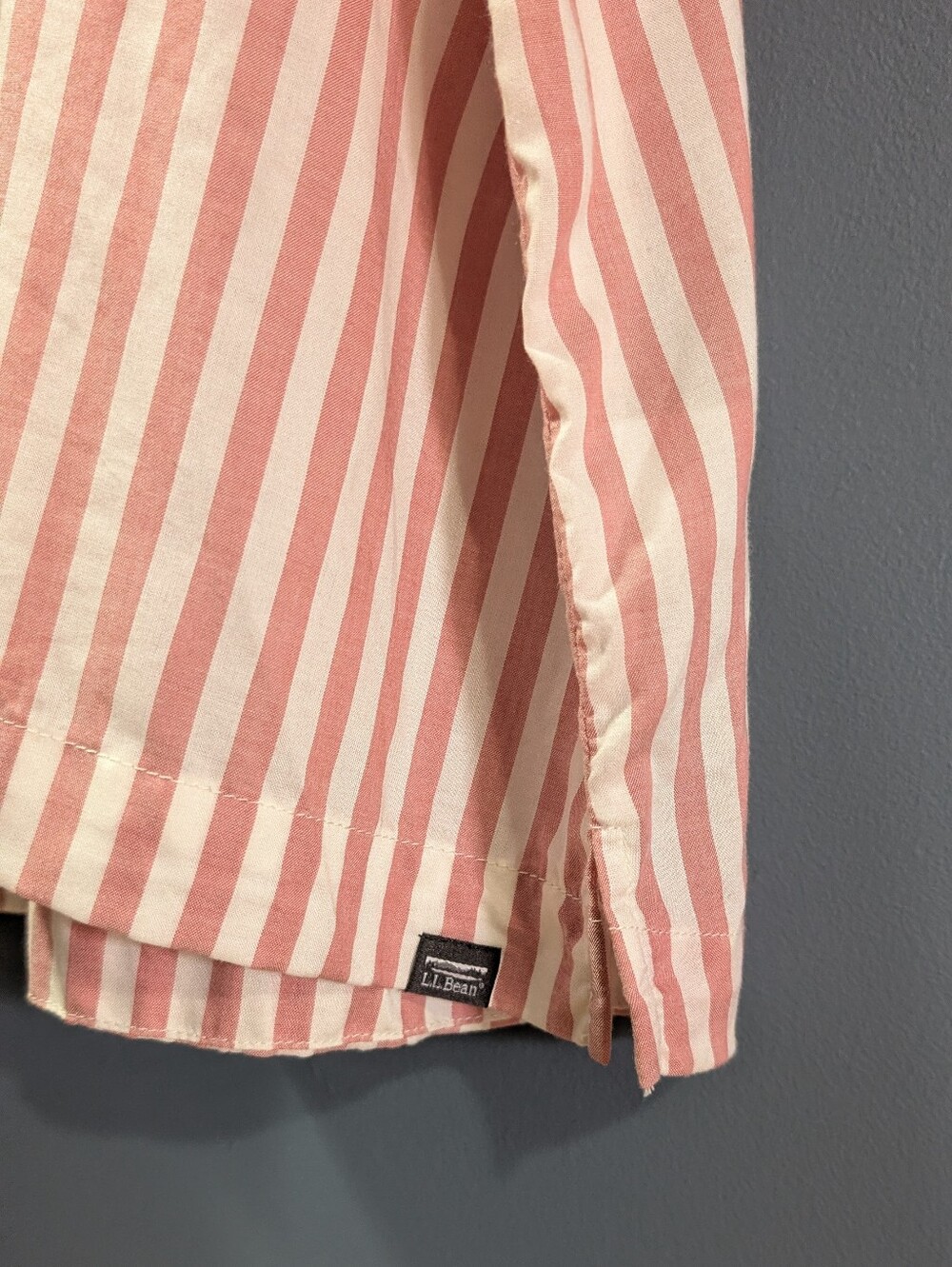 NEW L.L. Bean Women’s Pink and White Stripe Button-Up Short Sleeve Shirt 2x *R25 - Picture 4 of 10
